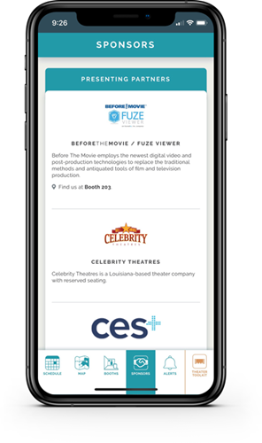 Tradeshow App Sponsors Screen